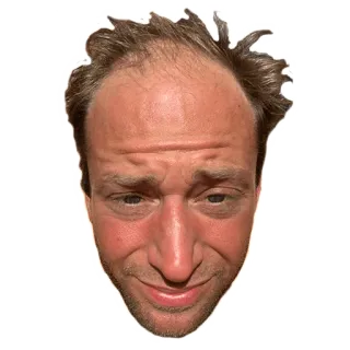 😕 personne, visage, portrait, tête, homme, autocollant telegram sticker
