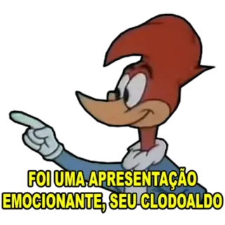 🗣 Woody Woodpecker FOI UMA APRESENTAÇÃO EMOCIONANTE, SEU CLODOALDO woody woodpecker, desenho animado, apresentação, emocional telegram sticker
