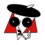 😳 character, red, white, black, eyes, cartoon telegram sticker