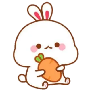 🍼 coelho, cenoura, fofo, animal, kawaii telegram sticker