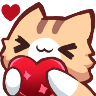 ♥️ chat, cœur, mignon, animal, amour, kawaii, autocollant, dessin animé telegram sticker