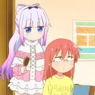 ☁️ Kanna Kamui Miss Kobayashi's Dragon Maid ROBIN-SON Anime, Dragon Maid, Kanna, Kanna Kamui, Kobayashi telegram sticker