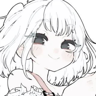 😊 Anime, Ragazza, Carino, Schizzo, Manga, Disegno telegram sticker