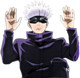 😕 Satoru Gojo Jujutsu Kaisen anime, manga, gojo, satoru, jujutsu kaisen, personnage telegram sticker