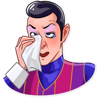 🤧 Robbie Rotten LazyTown 罗比·罗滕, 懒人镇, 哭泣, 难过, 悲伤, 卡通 telegram sticker
