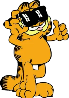 😎 Garfield garfield, gato, desenho animado, óculos de sol, laranja, legal telegram sticker