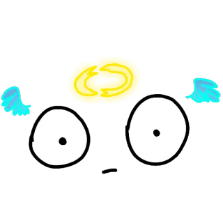 😳 olhos, desenho animado, amarelo, azul, asas, banda desenhada whatsapp sticker