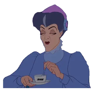 ☕ Lady Tremaine Cinderella DICE Disney, film, penjahat, kartun, ibu tiri jahat whatsapp sticker