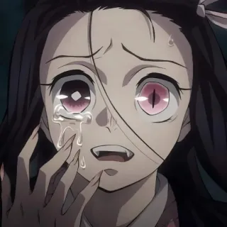 🥺 Nezuko Kamado Demon Slayer Nezuko, Demon Slayer, Anime, Manga, płacz, demon telegram sticker