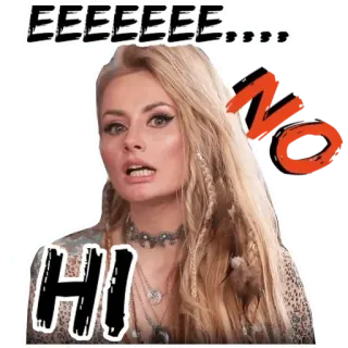 😬 EEEEEEE... женщина, привет, нет, выражение, блондинка, стикер telegram sticker