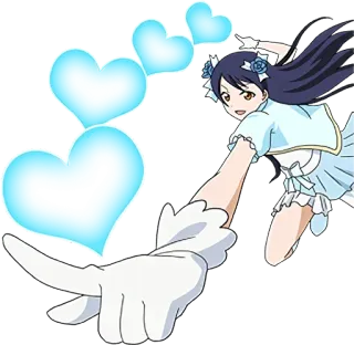 ❤️ Fille anime, Coeurs, Dessin animé, Geste de la main telegram sticker
