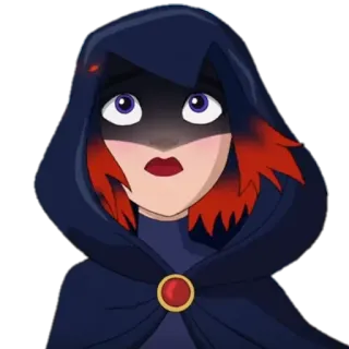 🙄 Raven Teen Titans cartoon, character, teen titans, raven, superhero, animated telegram sticker