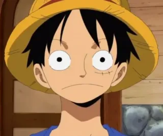 😶 Monkey D. Luffy One Piece 애니메이션, 만화, 루피, 원피스, 밀짚모자, 캐릭터, 해적 telegram sticker