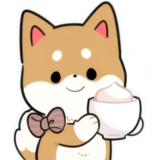 ☕️ 犬, 子犬, カップ, 飲み物, かわいい, ペット, 動物 telegram sticker