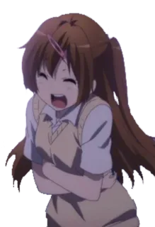 😂 สาวอนิเมะ, การ์ตูน, มีความสุข, ยิ้ม, ผู้หญิง, น่ารัก, แอนิเมชั่น telegram sticker
