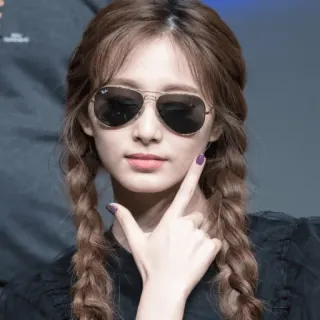 😎 woman, sunglasses, person, braids, aviator sunglasses, female telegram sticker