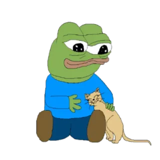 😊 Pepe the Frog ペペ, カエル, 猫, 悲しい, ミーム telegram sticker