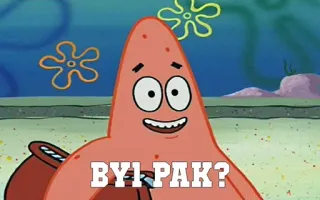 🤔 Patrick Star SpongeBob SquarePants BYL PAK? แพทริค, สพันจ์บ็อบ, การ์ตูน, ตัวละคร, ปลาดาว telegram sticker