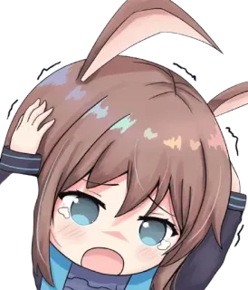 😓 Anime, Traurig, Weinend, Hase, Süß, Emotional telegram sticker