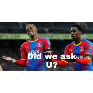 🤲 Did we ask U? calcio, giocatori, atleti, meme, sport telegram sticker