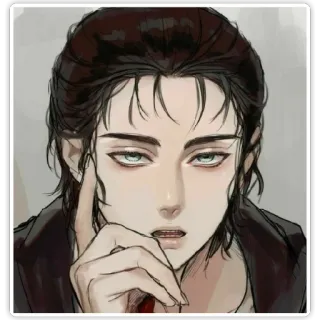 😐 Eren Yeager Attack on Titan อนิเมะ, มังงะ, เอเรน เยเกอร์, ผ่าพิภพไททัน, แฟนอาร์ต, โชเน็น whatsapp sticker