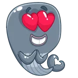 😍 whale, cartoon, heart eyes, love, happy, cute telegram sticker