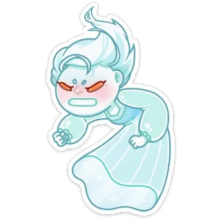 😡 призрак, мультфильм, милый, жуткий, женщина, наклейка, иллюстрация telegram sticker