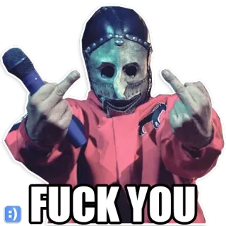 🖕 FUCK YOU beleidigend, mittelfinger, maske, musik, schimpfwort telegram sticker