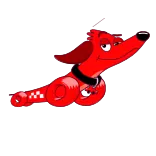 😼 Cartoon, Hund, Rot, Tier, Skurril, Lustig telegram sticker
