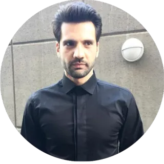 🙄 retrato, hombre, persona, camiseta negra, primer plano telegram sticker