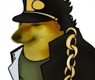 🔗 doge, meme, dog, cheems, jojo, anime, hat, chain whatsapp sticker
