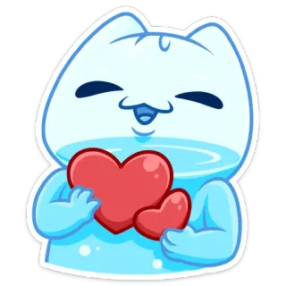 ❤️ cat, cute, kawaii, heart, love, adorable whatsapp sticker