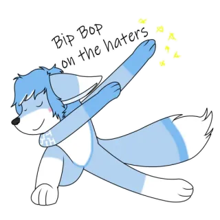 🤡 Bip Bop on the haters cartoon, fox, dab, dance, funny telegram sticker