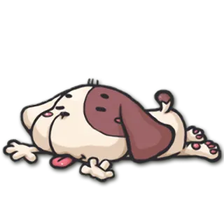 👅 pies, kreskówka, śpiący, zwierzę, leniwy, słodki telegram sticker