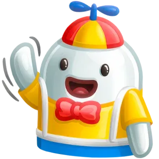 👋 cartone animato, robot, carino, amichevole whatsapp sticker