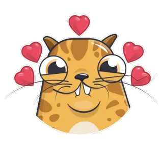 ❤ кот, сердечки, любовь, животное, мультфильм, милый telegram sticker