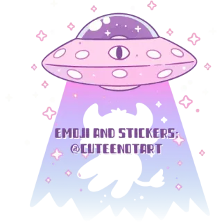🛸 EMOJI AND STICKERS:
@CUTEENOTART emoji, stickers, cute, alien, ufo, art, pastel telegram sticker
