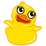 🤪 утка, милый, желтый, животное, птица, мультик telegram sticker