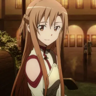 🍜 Asuna Yuuki Sword Art Online 애니메이션, 소드 아트 온라인, 아스나, 유우키, 여성, 캐릭터 telegram sticker