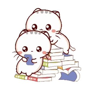 📚 gato, gatinho, livros, leitura, kawaii, fofo, animais whatsapp sticker