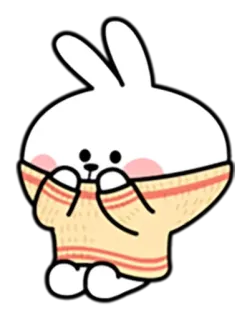 🤭 bunny, rabbit, cute, kawaii, animal, cartoon whatsapp sticker