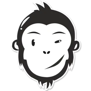 😜 aap, dier, knipogen, mensaap, cartoon, sticker telegram sticker