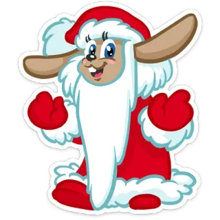 🎅 Desenho animado, Animal, Natal, Feriado, Papai Noel, Personagem, Fofo whatsapp sticker