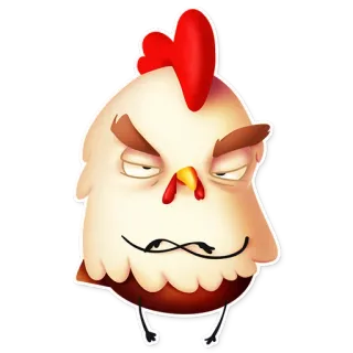 😤 pollo, animale, cartone animato, arrabbiato, divertente, pollame telegram sticker