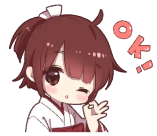 ✨ ok! Anime, Fille, Mignon, Ok, Approbation, Kawaii, Positif telegram sticker