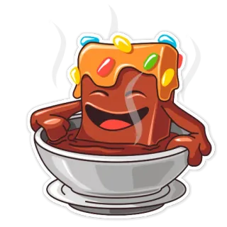 🛀 czekolada, deser, słodkie, jedzenie, kreskówka telegram sticker