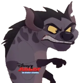 😡 Hyène dessin animé, Disney Junior, En colère, Hyène telegram sticker