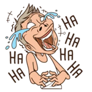 😂 HA rindo, desenho animado, humor, engraçado, expressão, feliz, risada whatsapp sticker