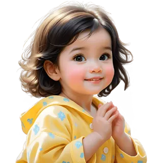 😇 criança, bebê, retrato, fofo, menina telegram sticker