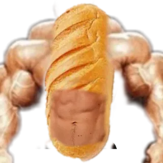 💪 brot, muskeln, lustig, meme, bodybuilding, witz, humor telegram sticker